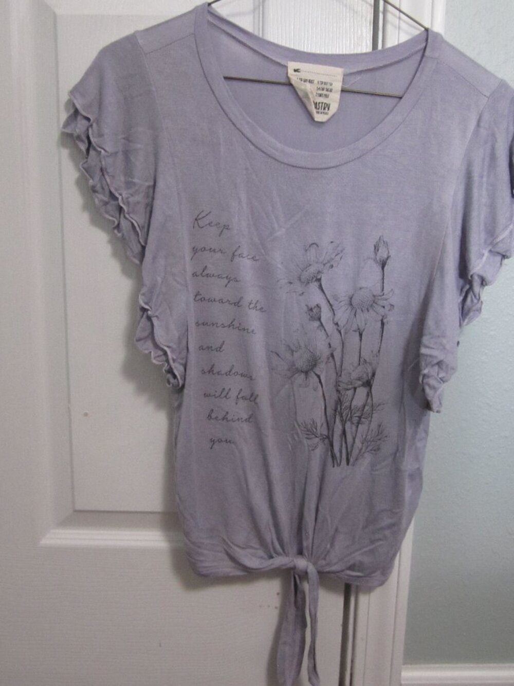 french pastry Lavender Floral Tie-Front Tee